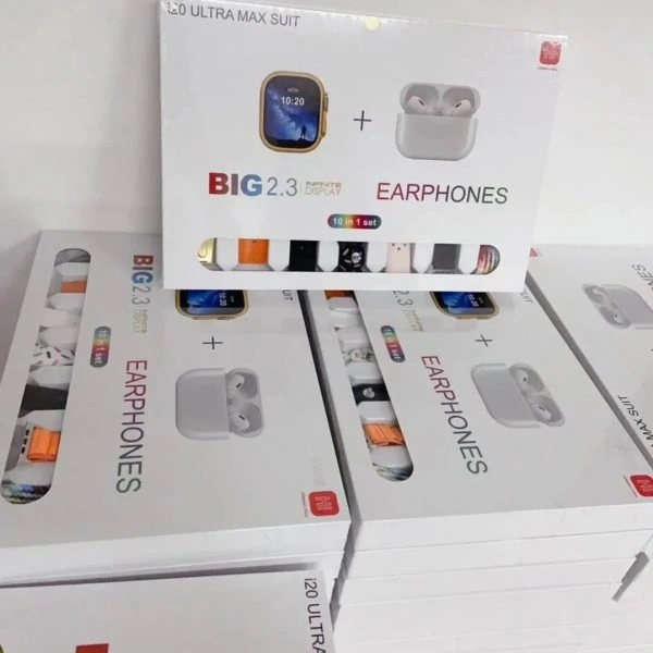 I20 Ultra Max Suit Smart Watch 10 In 1 Box With Airpords2